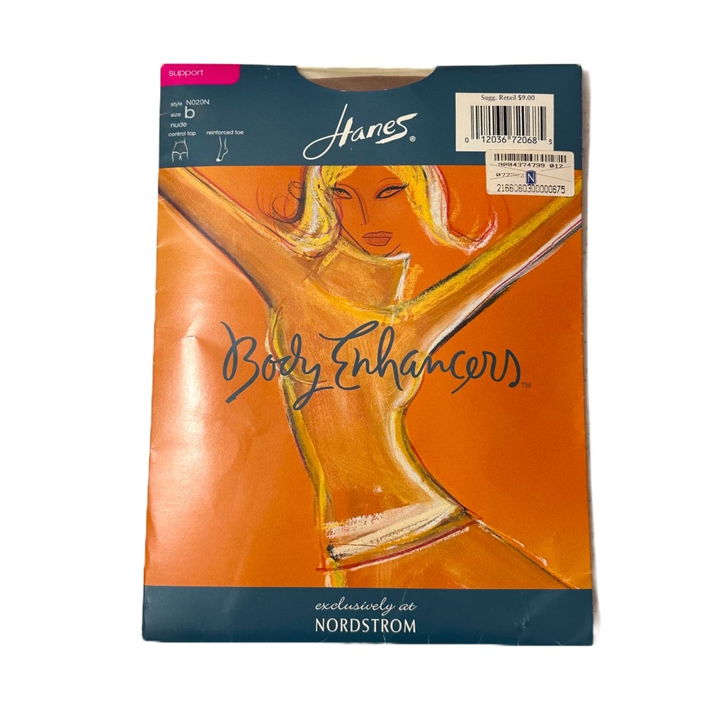Hanes for Nordstrom Body Enhancers Pantyhose Nude Size B